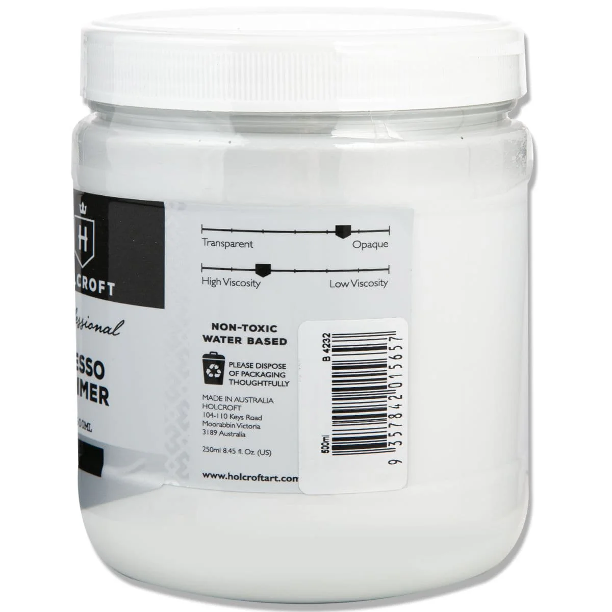 Holcroft Professional Acrylic White Gesso 500ml - Image 3