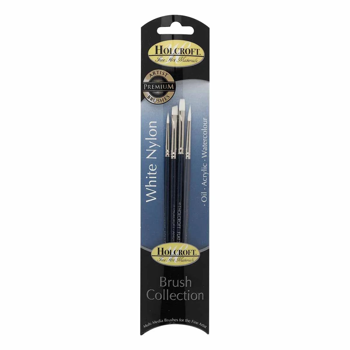Holcroft Oil, Acrylic & Watercolour Brush Set White 4 Pack