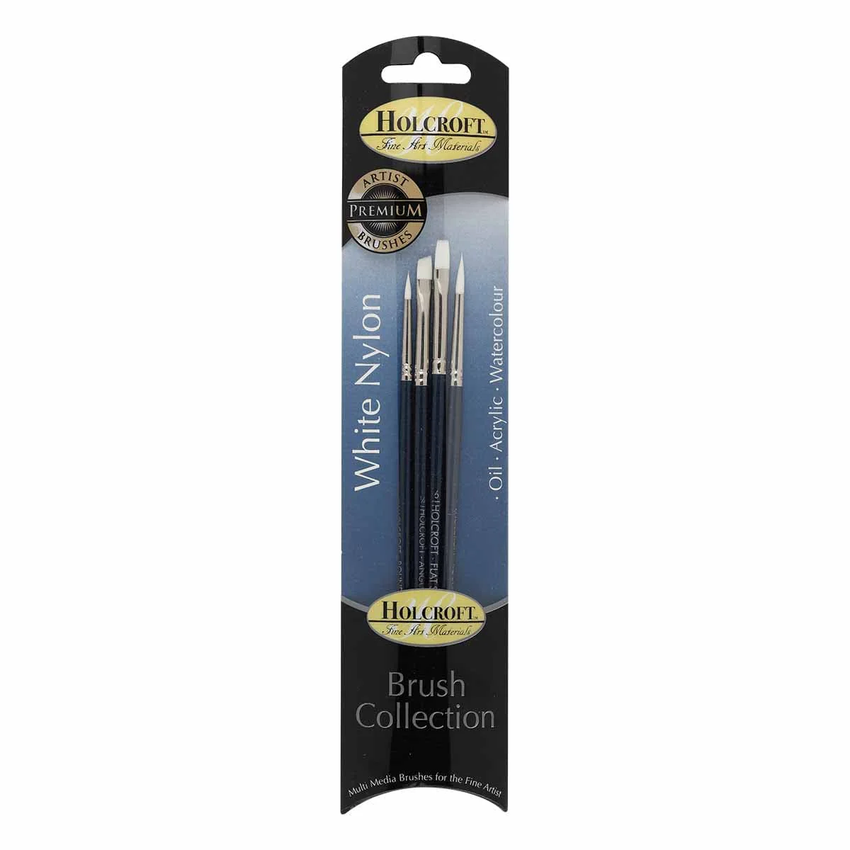 Holcroft Oil, Acrylic & Watercolour Brush Set White 4 Pack - Image 5