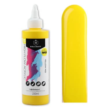 Holcroft High Flow Acrylic Paint Yellow Mid 250ml