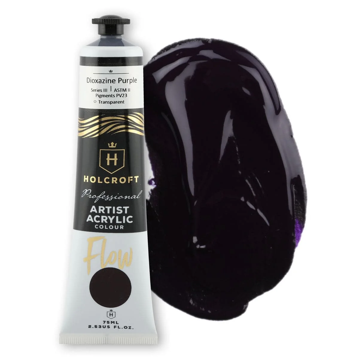 Holcroft Professional Acrylic Flow Paint Dioxazine Purple S3 ASTM2 75ml