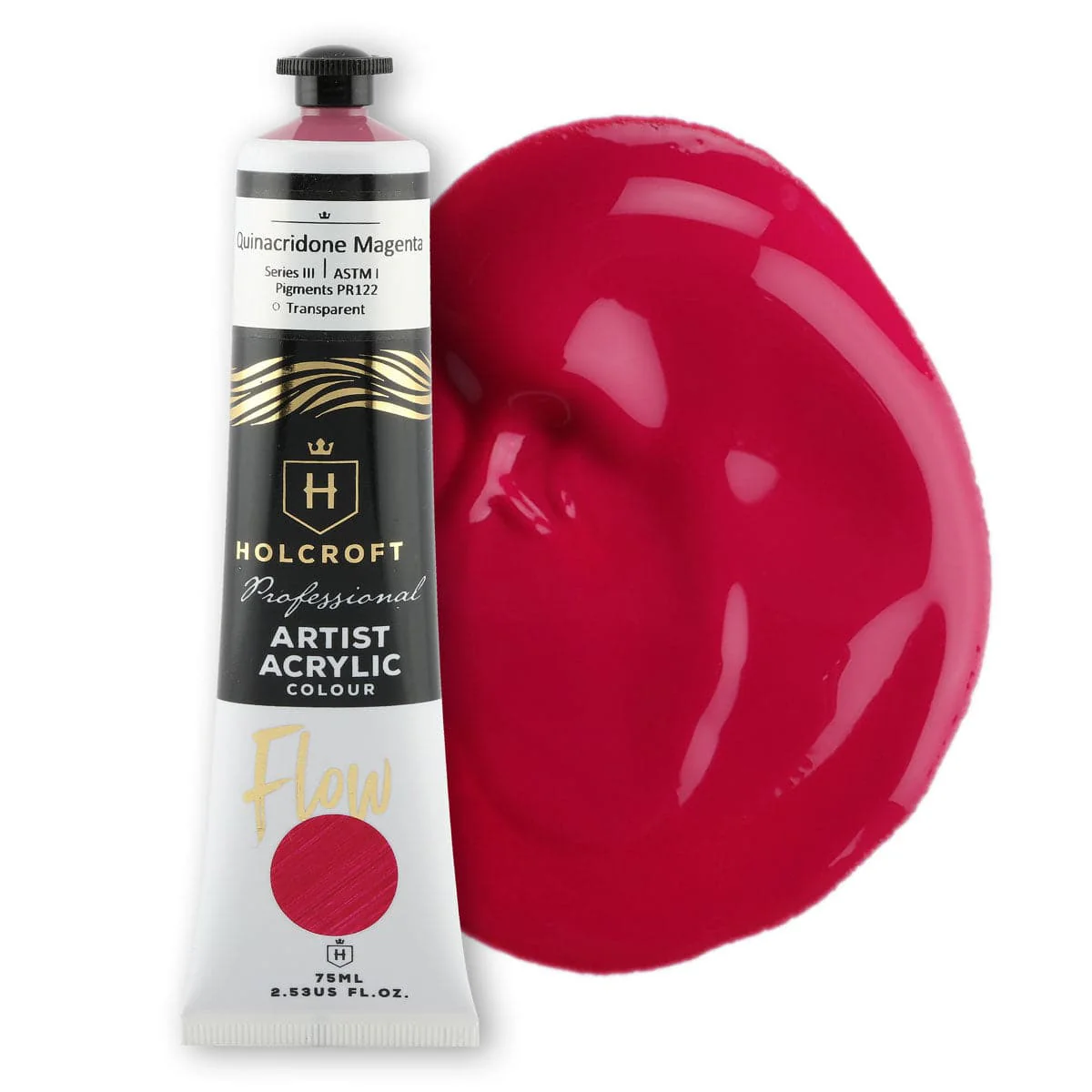 Holcroft Professional Acrylic Flow Paint Quinacridone Magenta S3 ASTM1 75ml