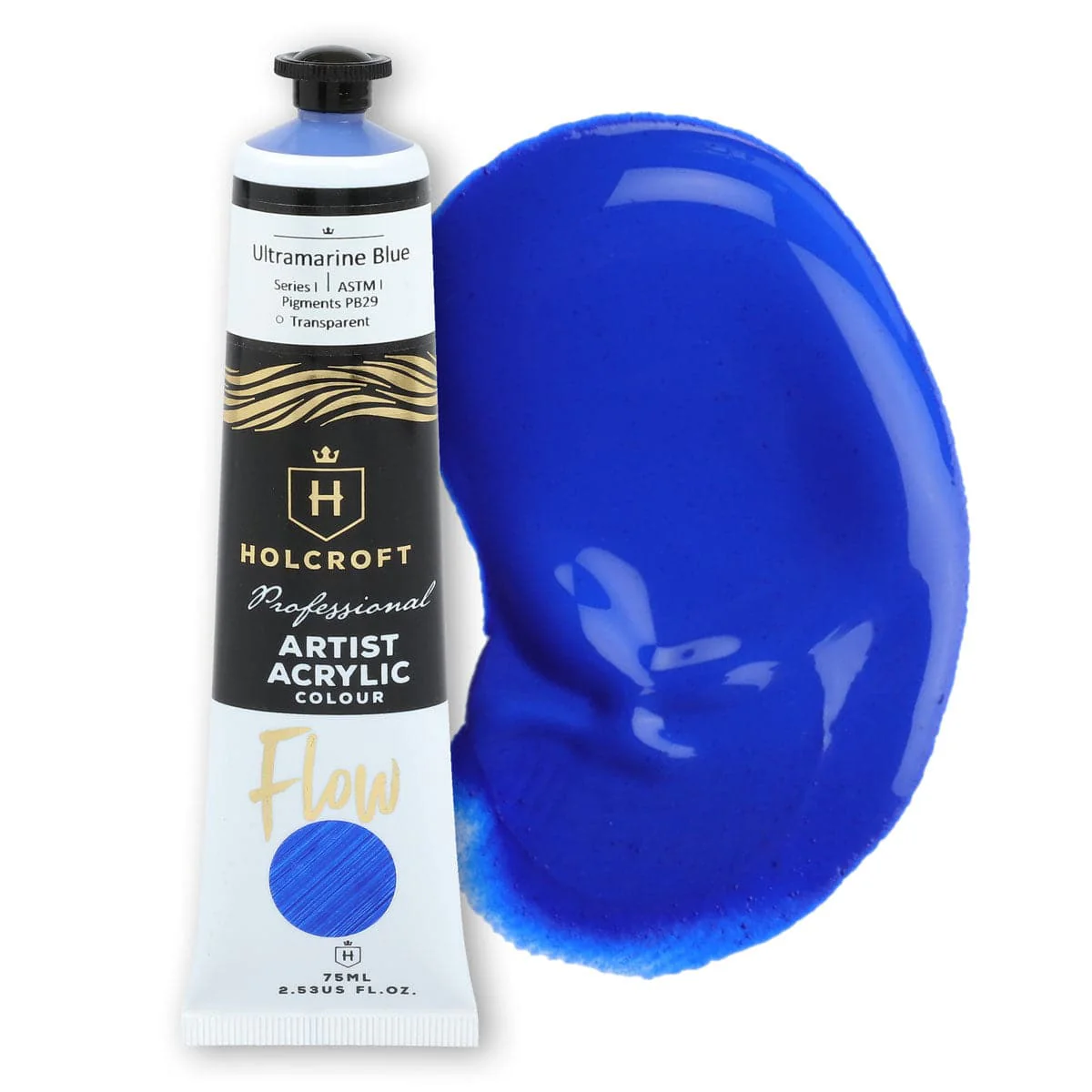 Holcroft Professional Acrylic Flow Paint Ultramarine Blue S1 ASTM1 75ml