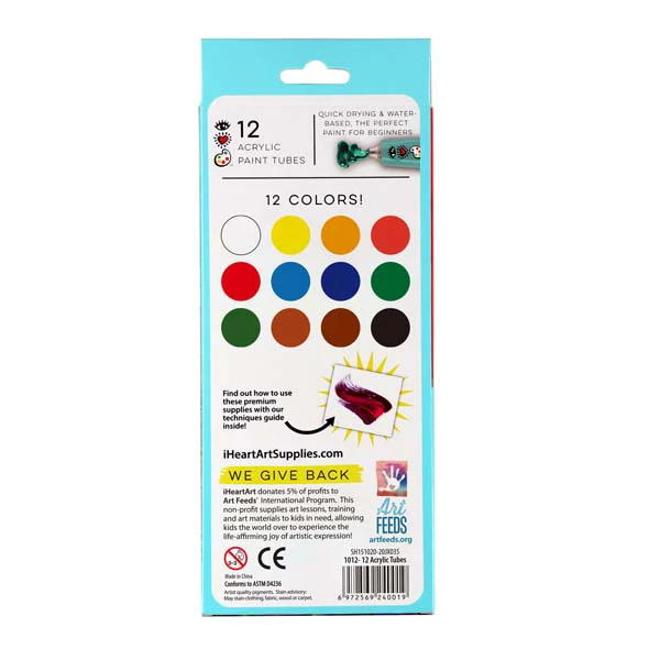 I Heart Art Acrylic Paint Set, 12x12ml - Image 4