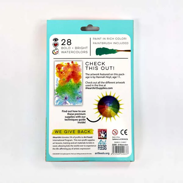 I Heart Art Bright Watercolour Pans, 28 Set - Image 8