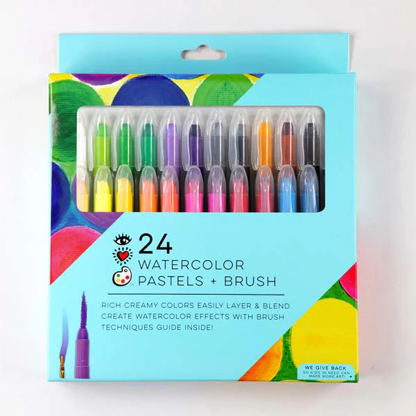 I Heart Art Watercolour Pastels, Set 24, with Brush