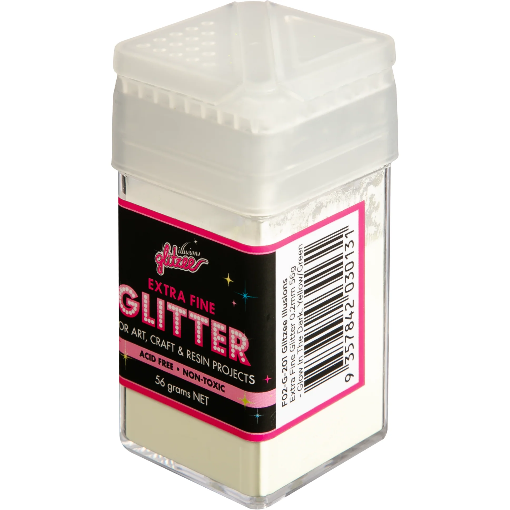 Illusions Extra Fine Glitter 0.2mm-Glow In The Dark, Yellow Green (56g) - Image 3