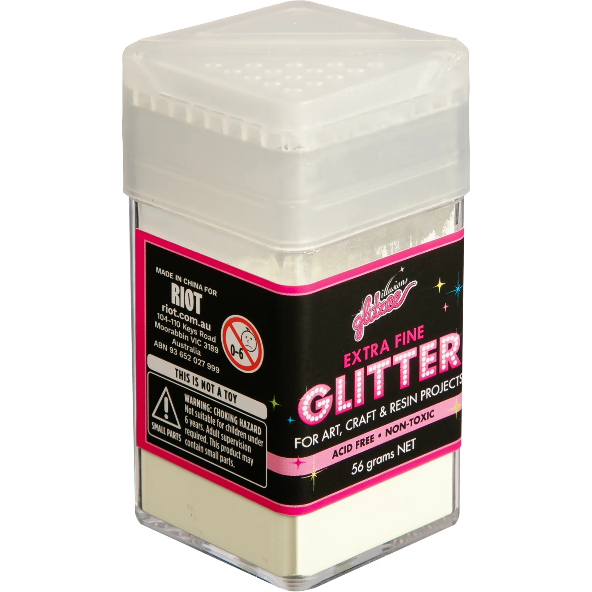 Illusions Extra Fine Glitter 0.2mm-Glow In The Dark, Yellow Green (56g) - Image 4