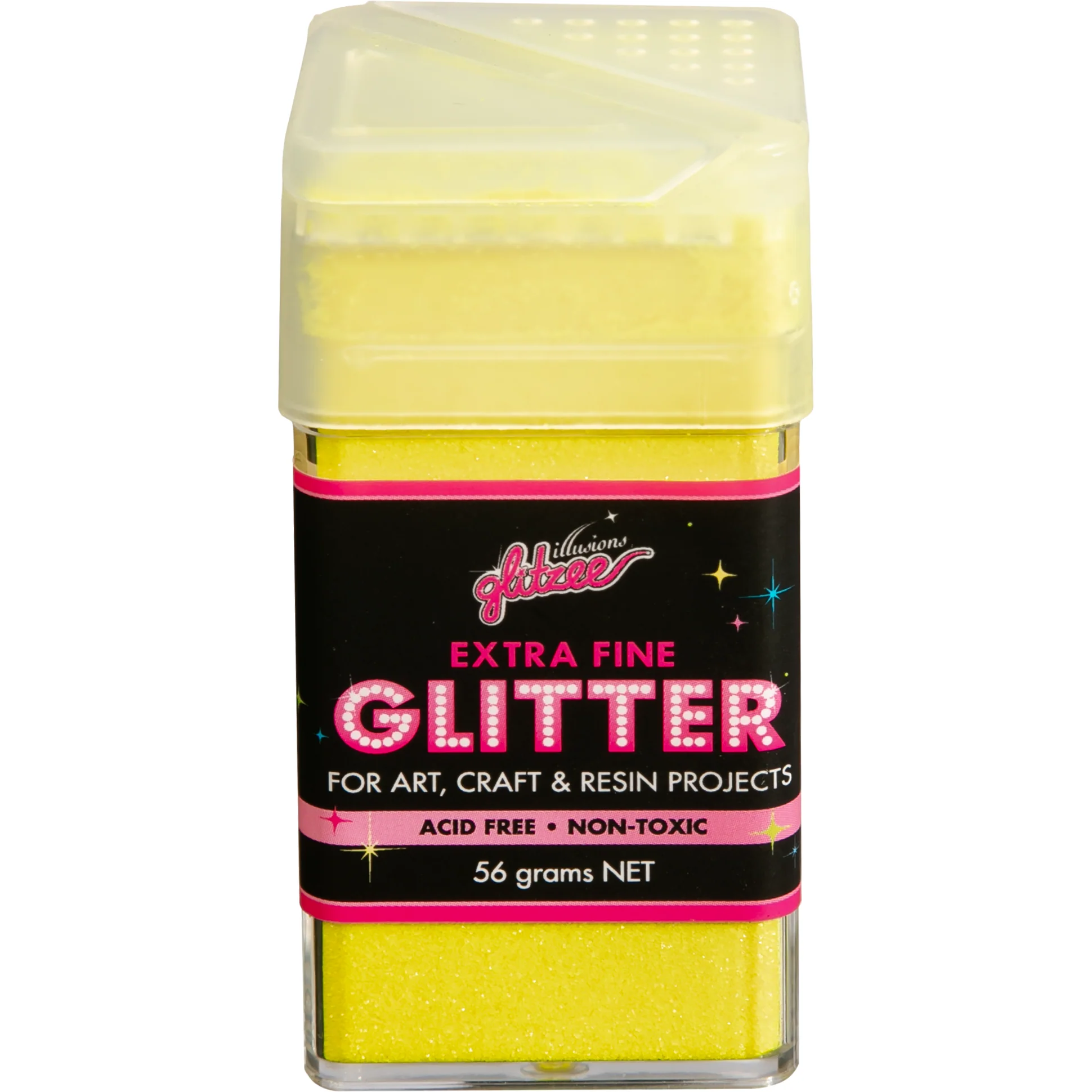 Illusions Extra Fine Glitter 0.2mm-Neon Yellow (56g) - Image 3