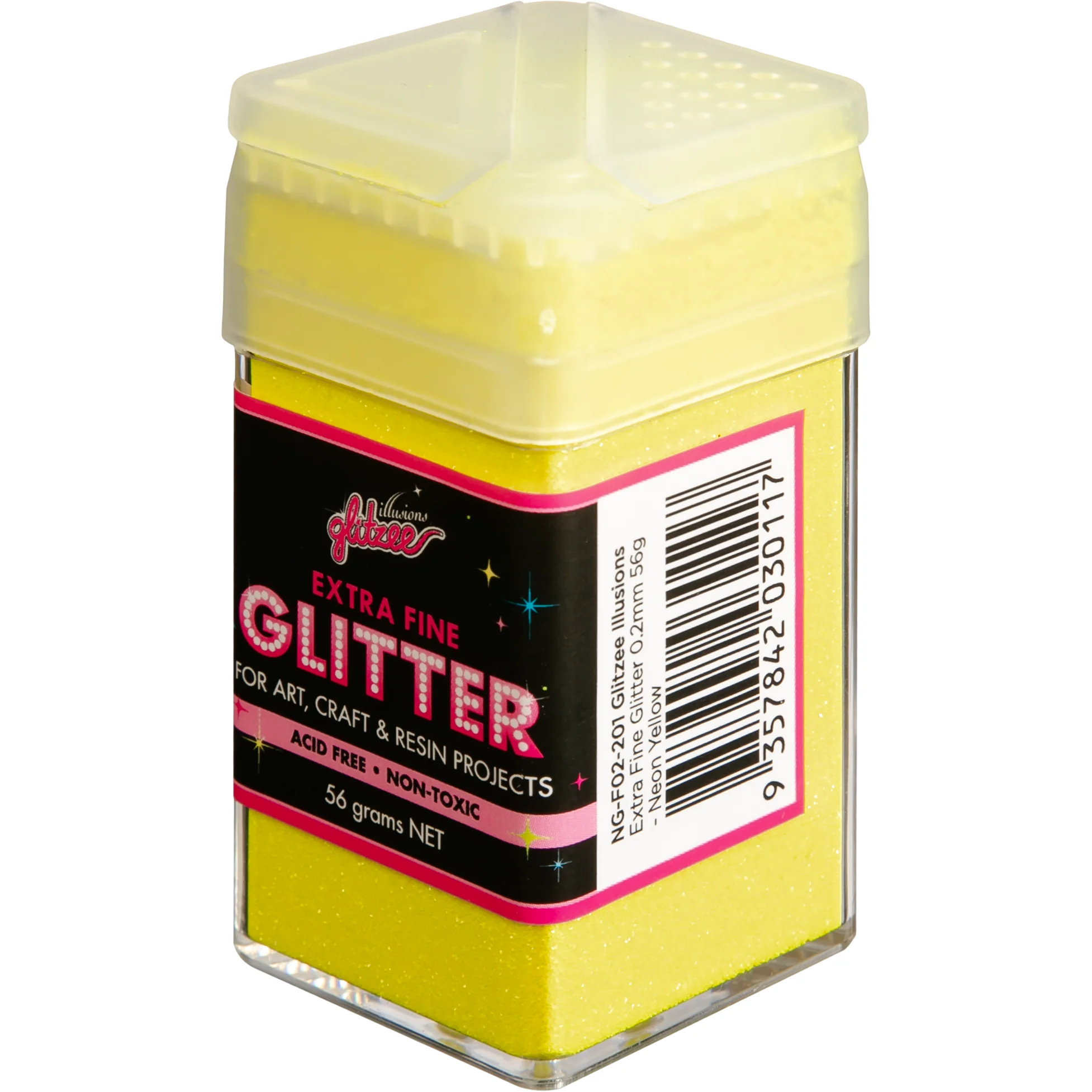 Illusions Extra Fine Glitter 0.2mm-Neon Yellow (56g) - Image 4