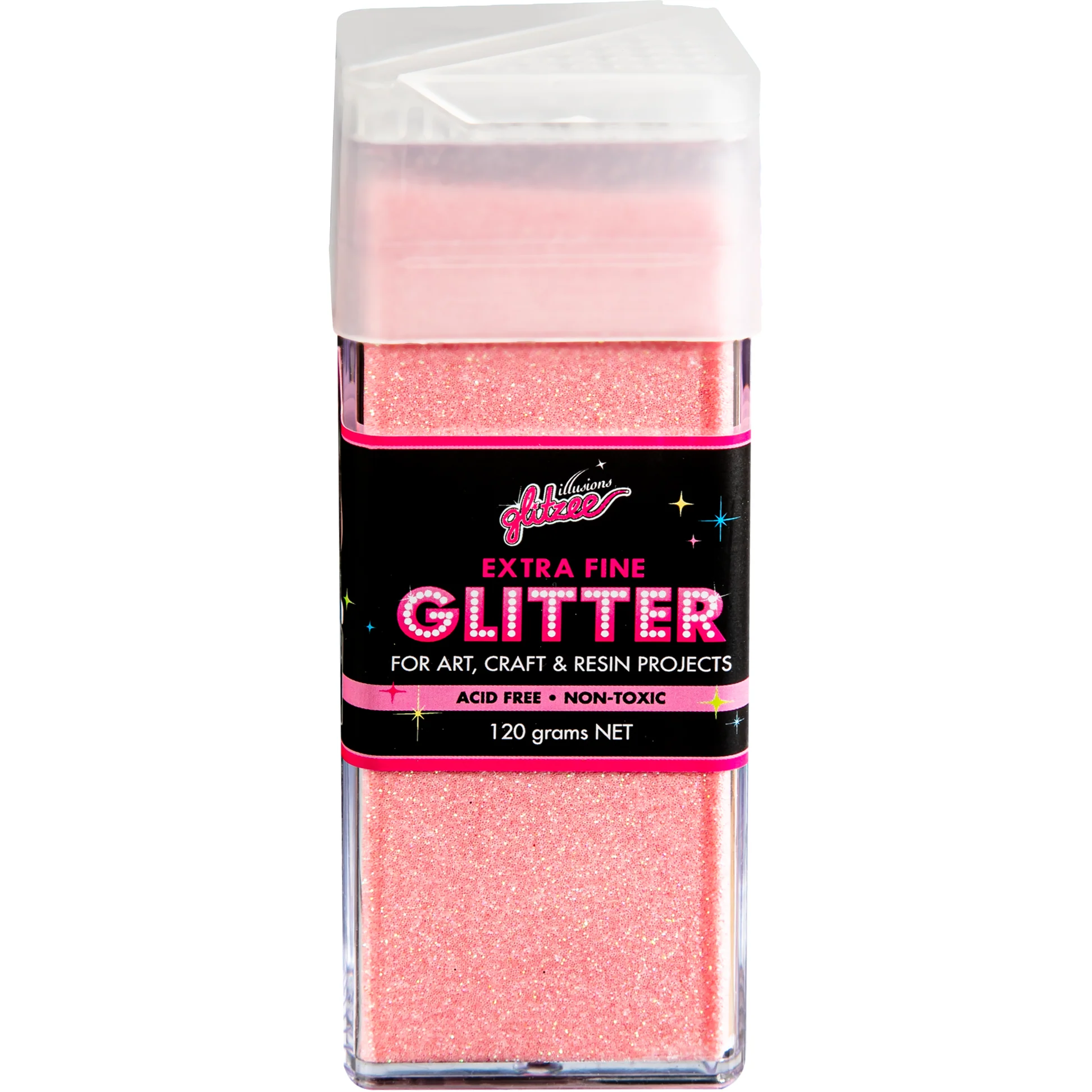 Illusions Extra Fine Ordinary Glitter 0.2mm-Pink (120g) - Image 2