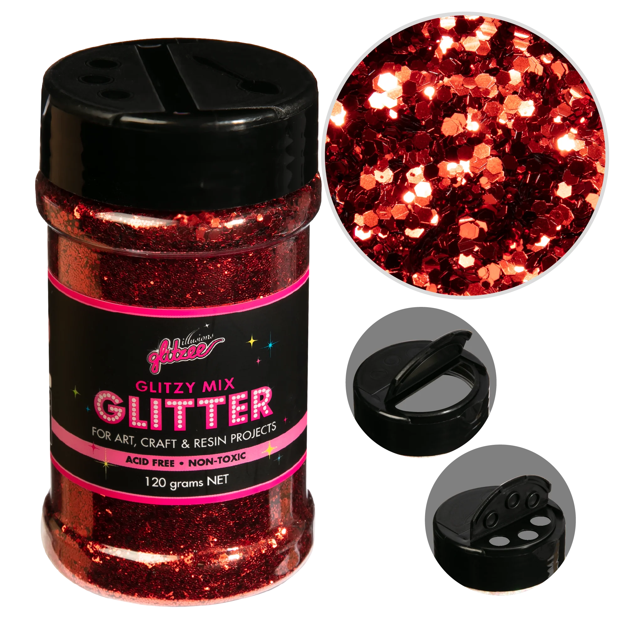 Illusions Glitzy Mix Specialty Glitter-Cherry (113g)