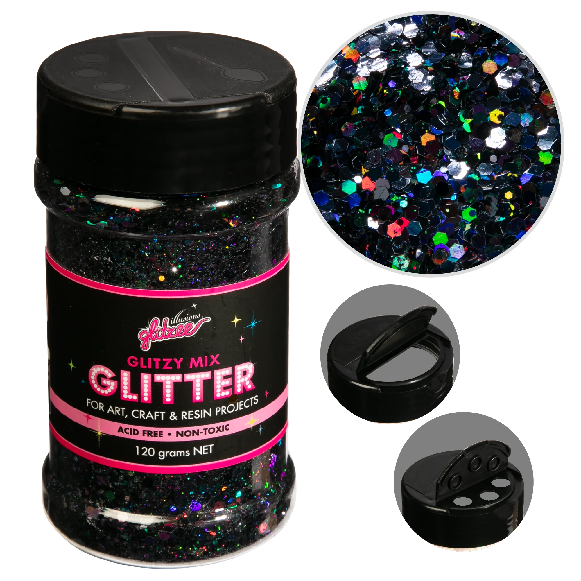 Illusions Glitzy Mix Specialty Glitter-Onyx (113g)