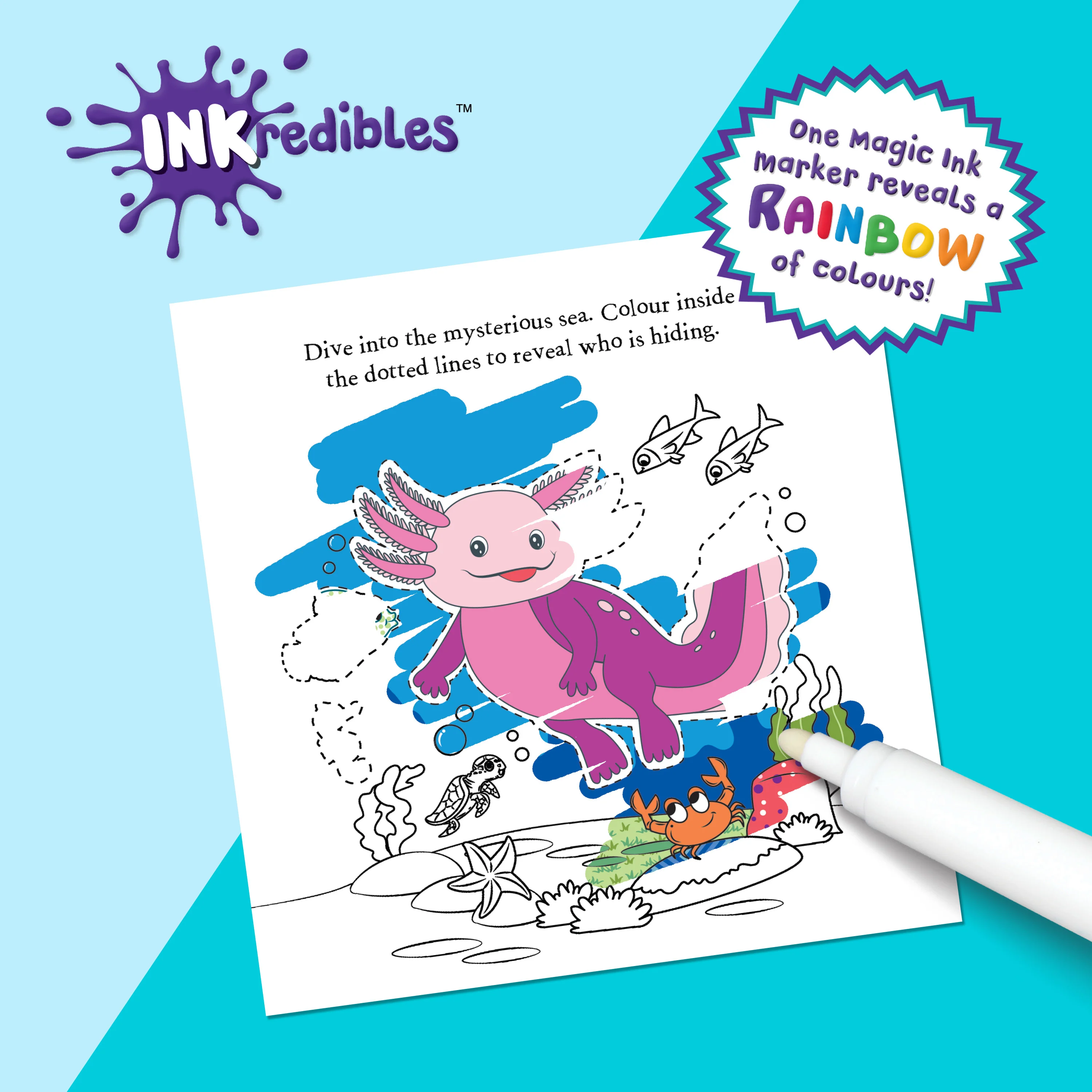 Inkredibles Adorable Axolotls Magic Ink Pictures - Image 2