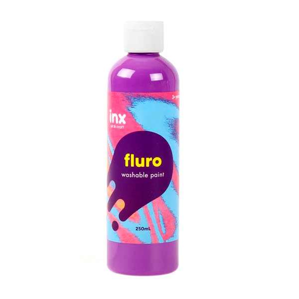 Inx Washable Paint, Fluro Purple, 250ml