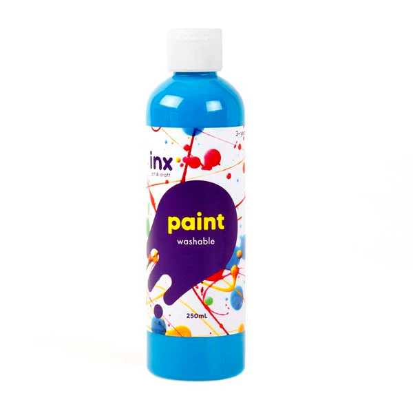 Inx Washable Paint, Tempera Blue, 250ml