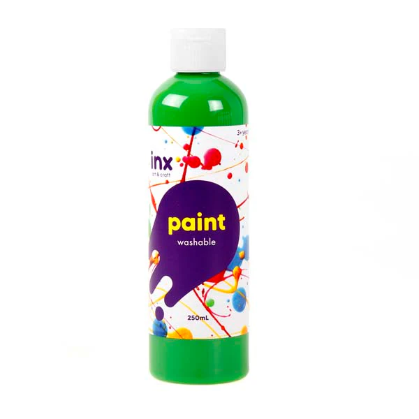 Inx Washable Paint, Tempera Green, 250ml