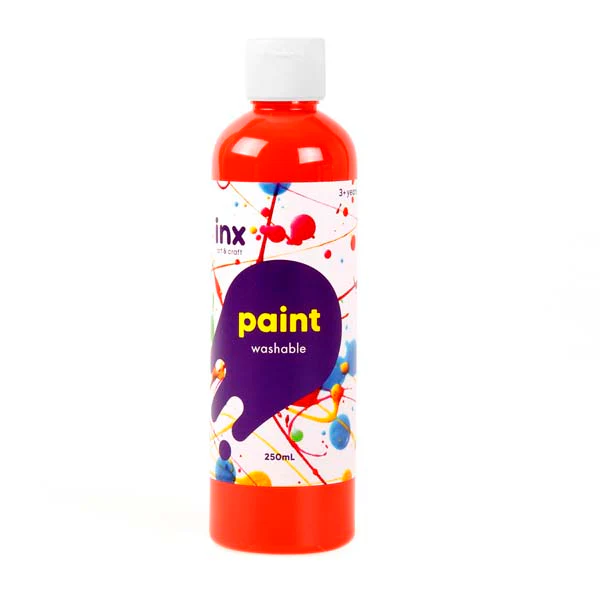 Inx Washable Paint, Tempera Red, 250ml
