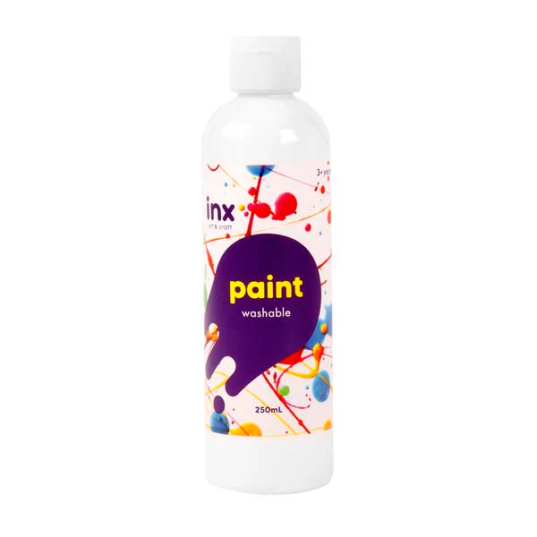 Inx Washable Paint, Tempera White, 250ml