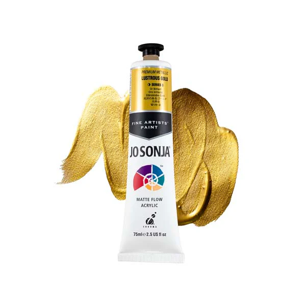 Jo Sonja's Matte Flow Acrylic Paint Metallic Lustrous Gold 75ml S3 - Image 2
