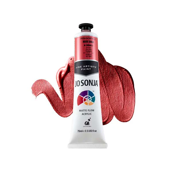Jo Sonja's Matte Flow Acrylic Paint Metallic Rose Gold 75ml S3 - Image 2