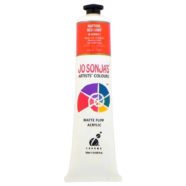 Jo Sonja's Matte Flow Acrylic Paint Napthol Red Light 75ml S1