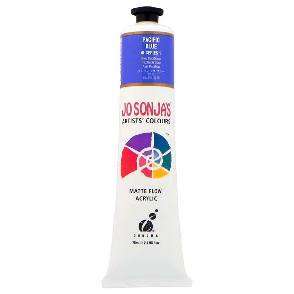 Jo Sonja's Matte Flow Acrylic Paint Pacific Blue 75ml S1