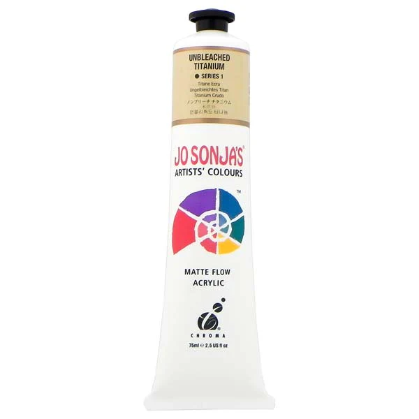 Jo Sonja's Matte Flow Acrylic Paint Unbleached Titanium 75ml S1