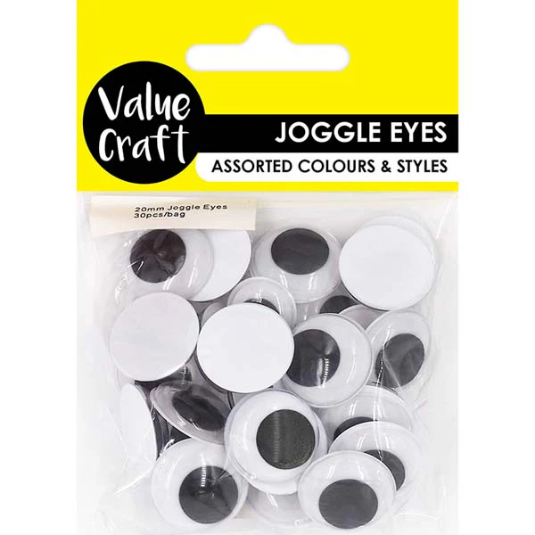 Joggle Eyes, Round, 20mm, 30pk