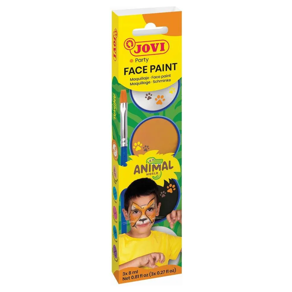 Jovi Face Paint 3x8ml Animals