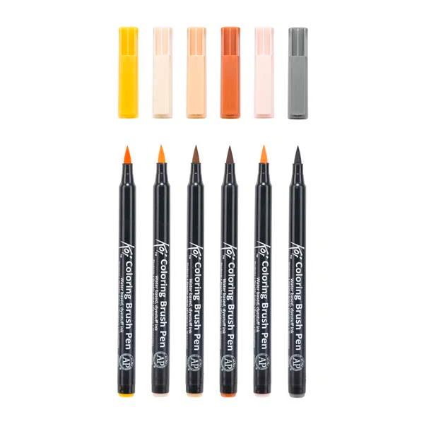 Koi Brush Pen, Set of 6. Potrait Colours - Image 3