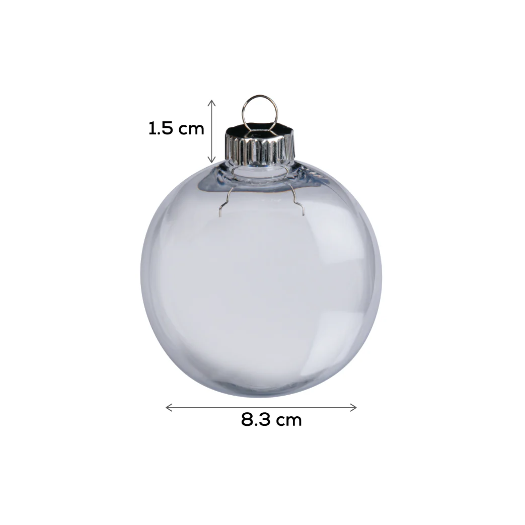 Make A Merry Christmas Clear Round Baubles 83mm 4 Pack - Image 2