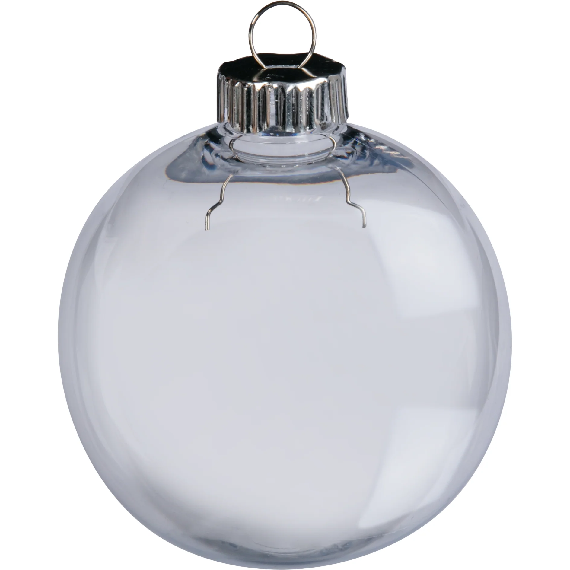 Make A Merry Christmas Clear Round Baubles 83mm 4 Pack - Image 3