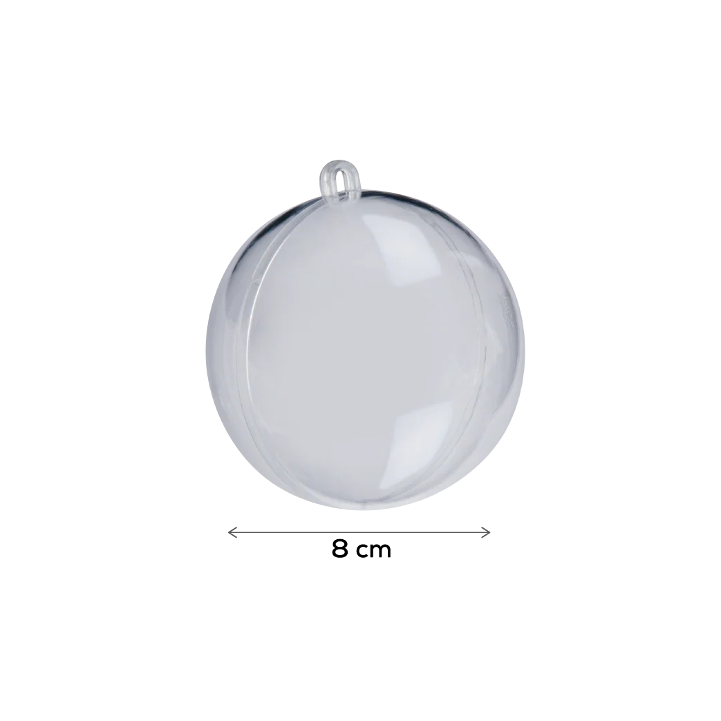 Make A Merry Christmas Plastic Fillable Bauble 80mm 4 Pack - Image 2