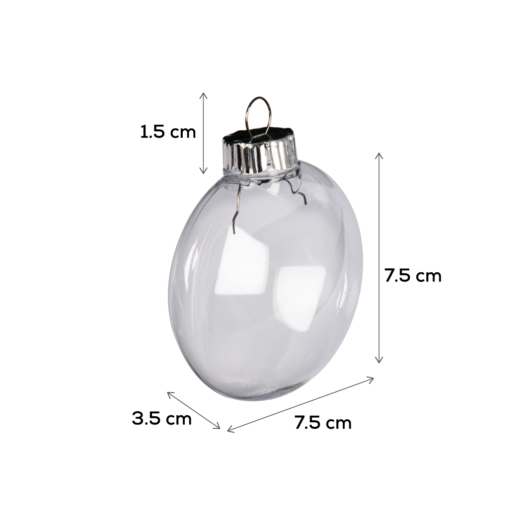 Make A Merry Christmas Clear Plastic Flat Baubles 80mm 4 Pack - Image 2