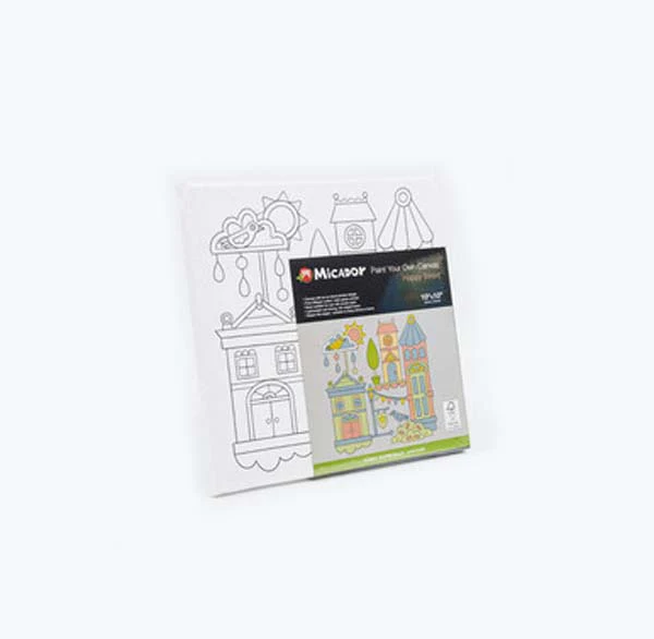 Micador Paint Your Own Canvas, 10"x10" - Happy Street