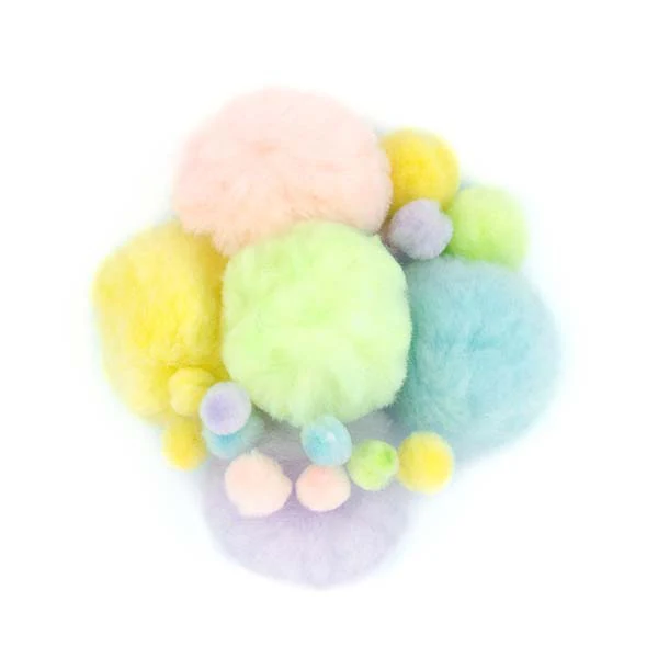 Mixed Size Pom Poms, Assorted Pastels, 60pk - Image 2