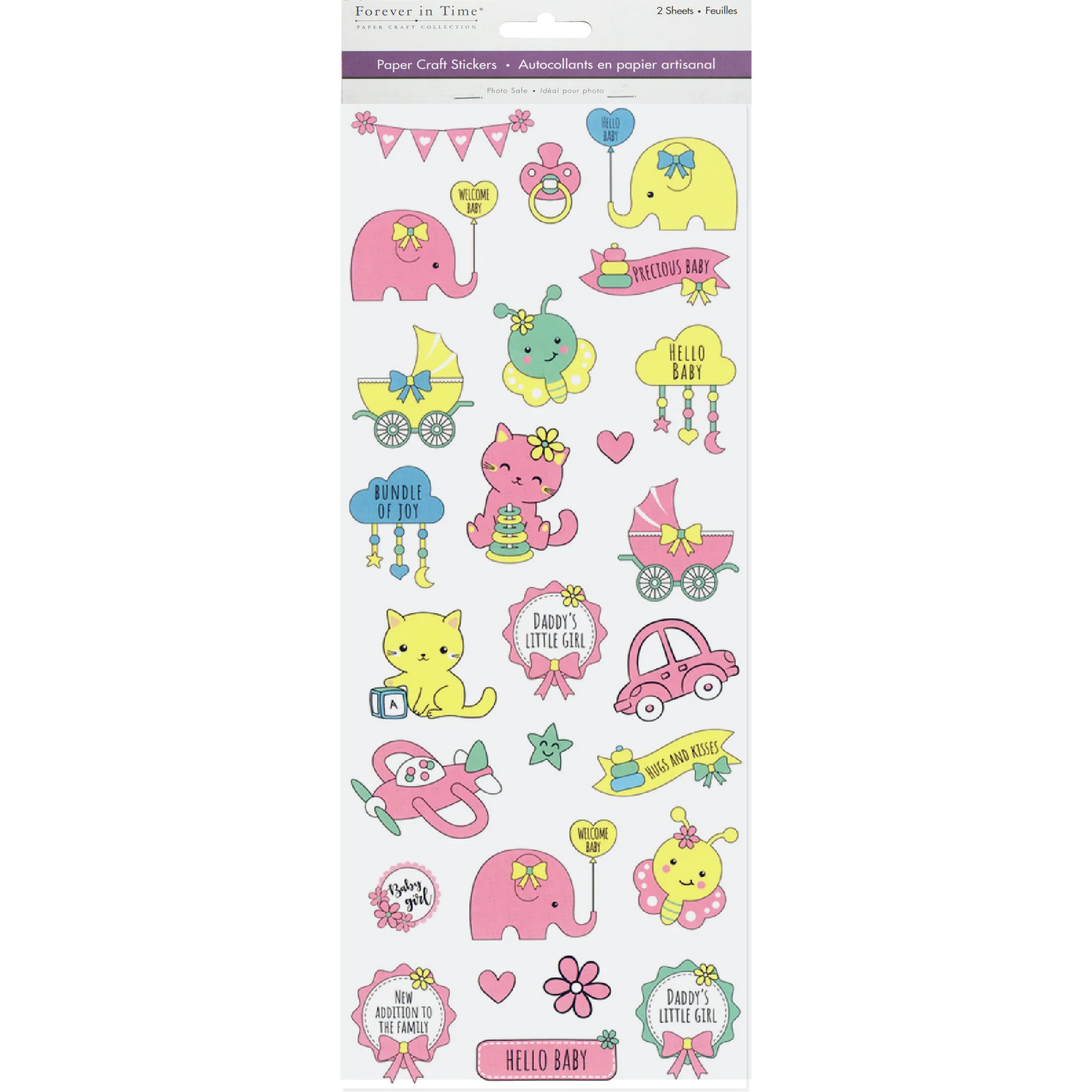 MultiCraft Paper Craft Sticker: 2-Sticker Themed Set-Baby Girl 12.7x30.5cm - Image 3