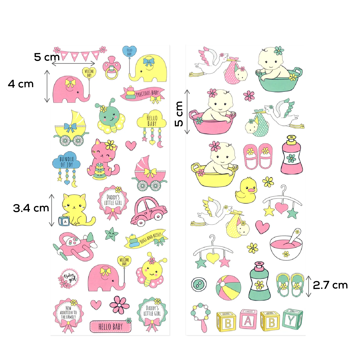 MultiCraft Paper Craft Sticker: 2-Sticker Themed Set-Baby Girl 12.7x30.5cm - Image 5
