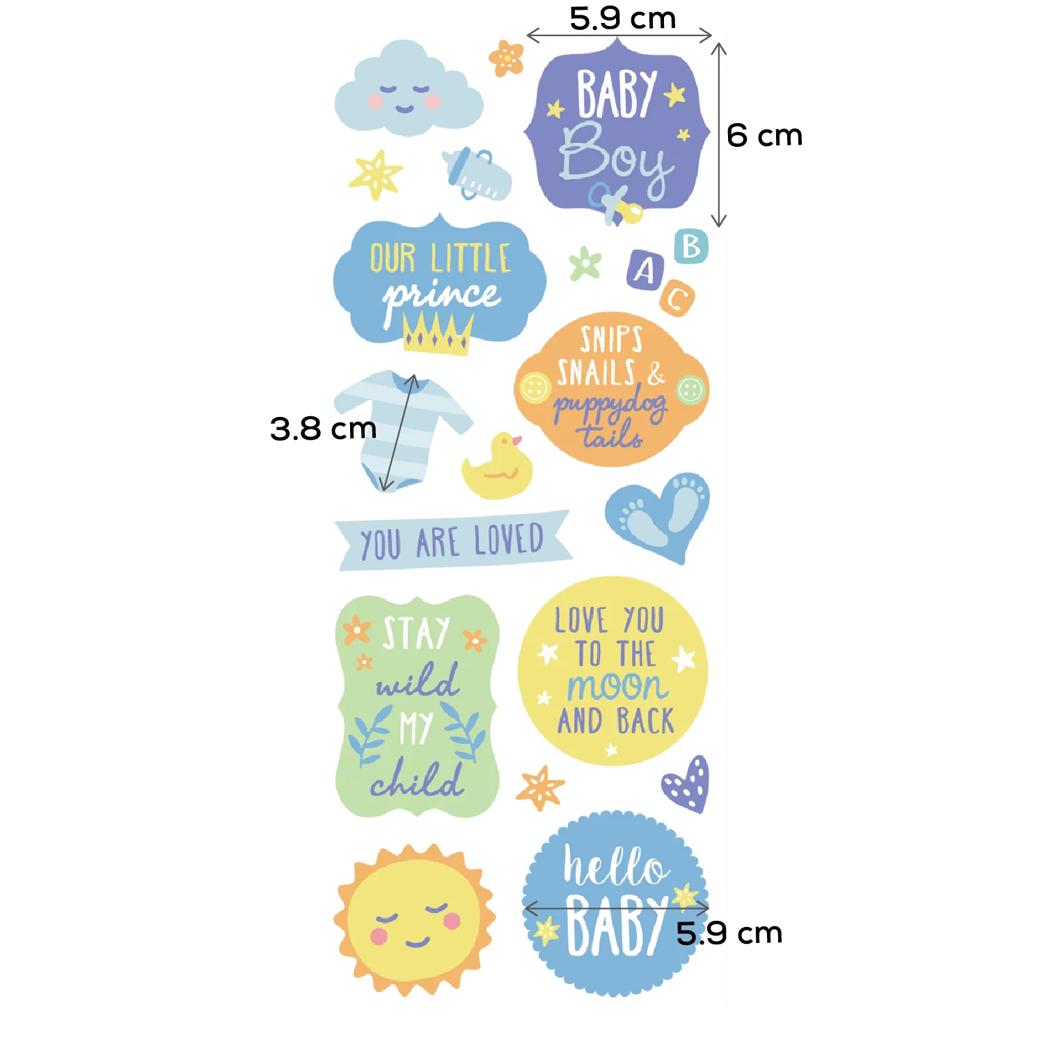 MultiCraft Paper Craft Sticker: Classic Themes 'Clear' Photo Safe-Baby Boy 12.7x30.5cm - Image 6