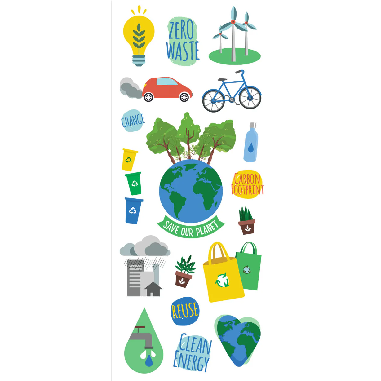 MultiCraft Paper Craft Sticker: Classic Themes 'Clear' Photo Safe-Climate Change 12.7x30.5cm - Image 3