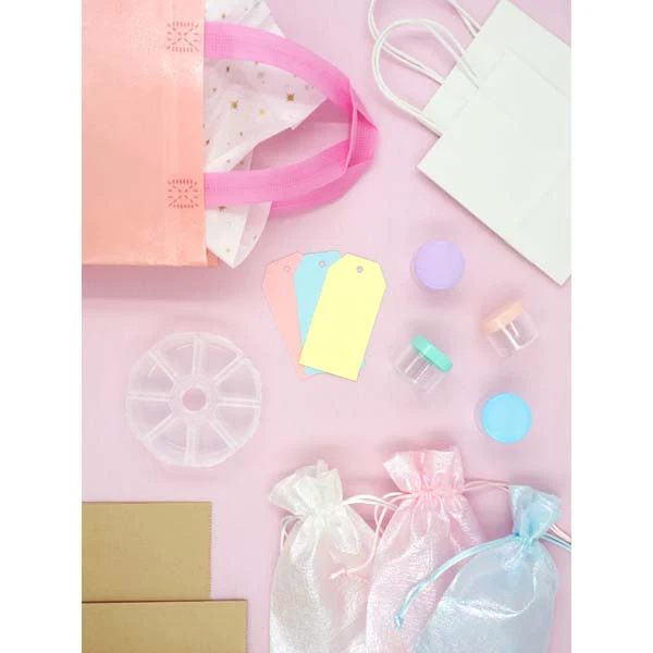Party Iridescent Organza Bags, Pink, 17x12.5cm, 3pk - Image 3
