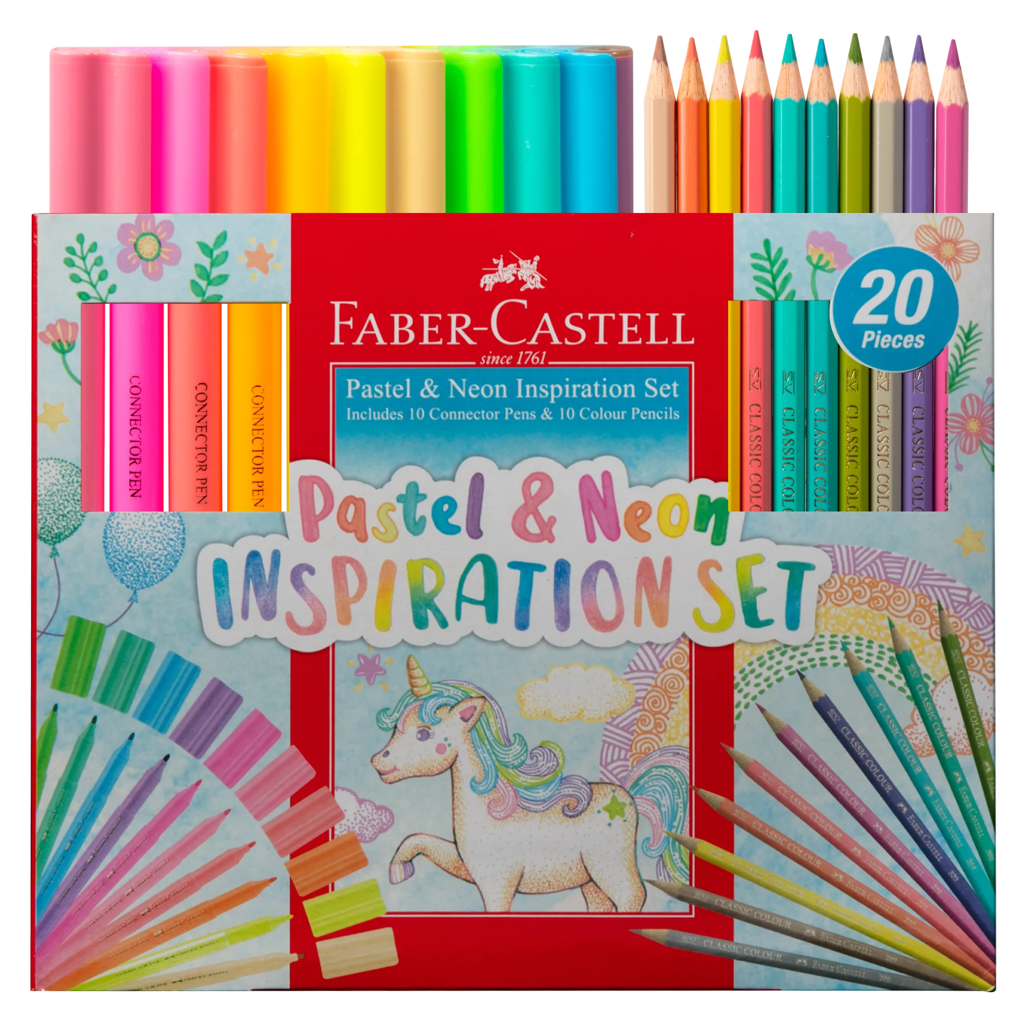 Faber Castell Pastel & Neon Inspiration Set, Box of 20 - Image 2