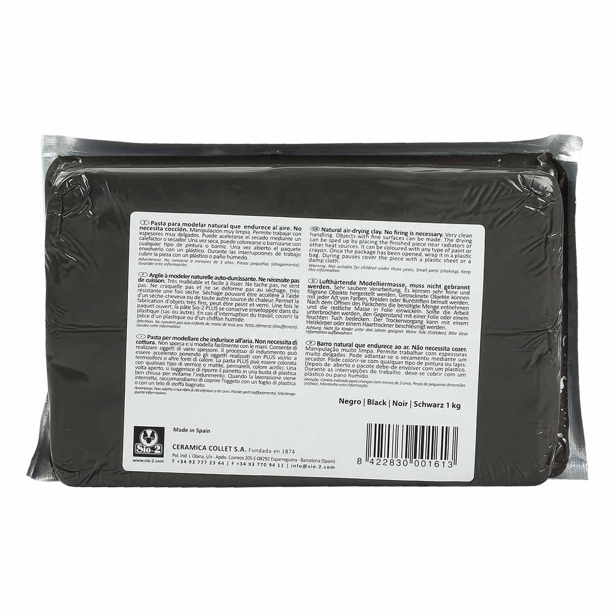 Plus Natural Self Hardening Clay Black 1kg - Image 3