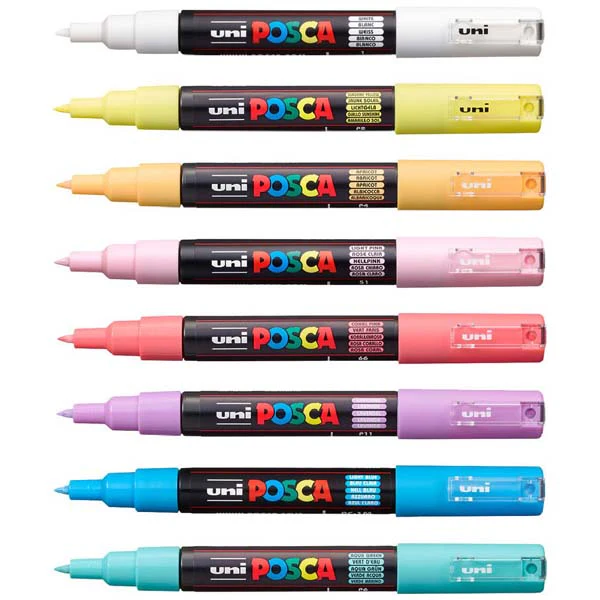 Posca PC1M Paint Markers, Assorted Soft Colours, 8Pk - Image 2