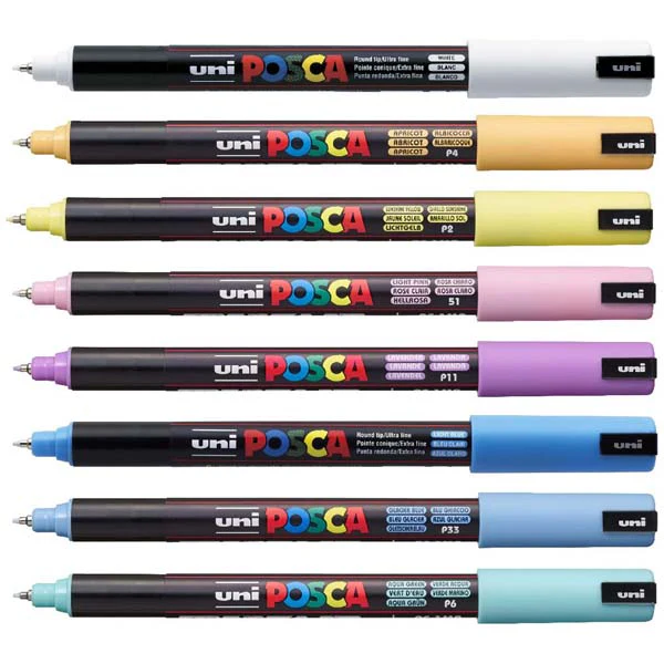 Posca PC1MR Paint Markers, Assorted Soft Colours, 8Pk - Image 2