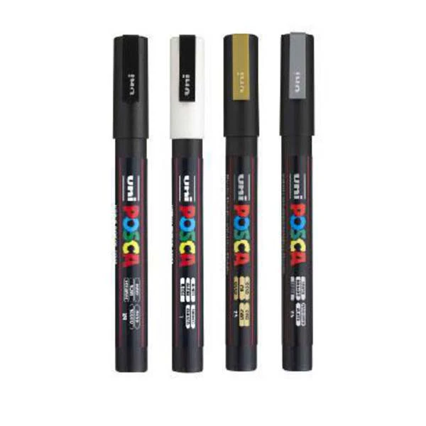 Posca PC3M Paint markers, Assorted Colours, 4pk - Image 2