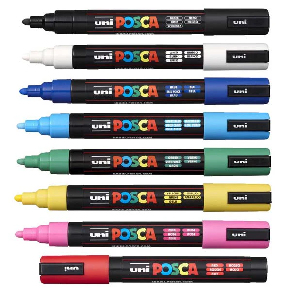 Posca PC5M Paint Markers, Assorted Colours, 8Pk - Image 2