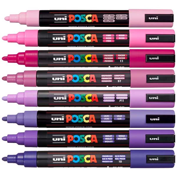 Posca PC5M Paint Markers, Aurora Colours, 8Pk - Image 2