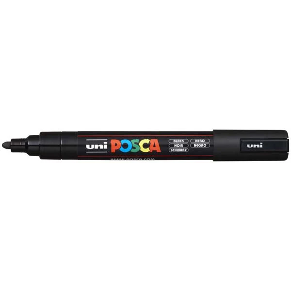 Posca PC5M Paint Markers, Black & White, 4Pk - Image 3